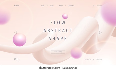 Landing page template for cosmetic brand and cosmetical tools. Header for website. Vector illustration