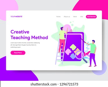 Landing page template of Creative Teaching Method Illustration  Concept. Modern flat design concept of web page design for website and mobile website.Vector illustration