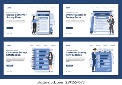 landing page template customer survey and online survey concept feedback and business insights forms market research 