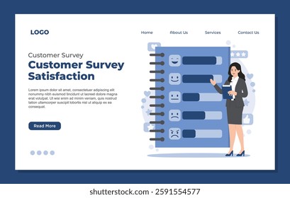 landing page template customer survey and online survey concept feedback and business insights forms market research 