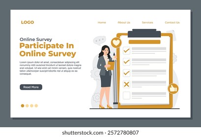 Landing page template for customer surveys and feedback reviews to enhance service quality and user satisfaction