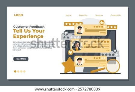 Landing page template for customer surveys and feedback reviews to enhance service quality and user satisfaction