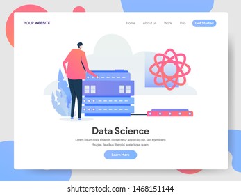 Landing page template of Data Science Illustration Concept. Modern design concept of web page design for website and mobile website.Vector illustration EPS 10
