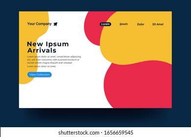 Landing page template Design. Liquid flat design concept For landing page, banner, website, homepage, card, ui, or apps. Vector illustration