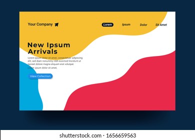 Landing page template Design. Liquid flat design concept For landing page, banner, website, homepage, card, ui, or apps. Vector illustration