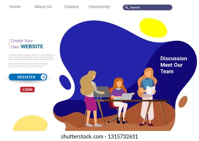 Landing page template design of teamwork concept. Modern flat design concept of web page design for website and mobile website. Easily to edit and customize. Vector illustration