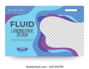 Landing page template design. Vector web landing page.
