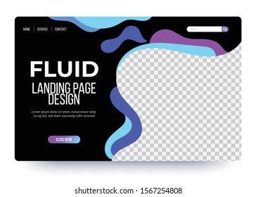 Landing page template design. Vector web landing page.