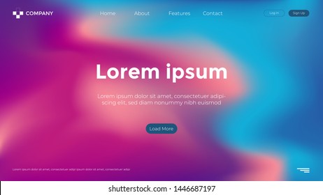 Landing Page Template Design for Website. Abstract Trendy and Modern Elegant Gradient color Backgrounds.