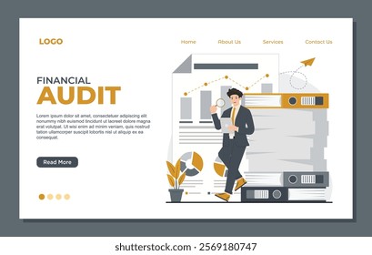 Landing page template designed for financial and business audit, ensuring efficiency, compliance, and accurate reporting