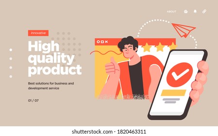 Landing page template of developing computer software, coding and programming . Modern flat design concept of web page design for website. Vector illustration