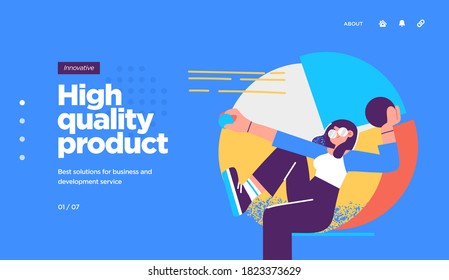 Landing page template of developing computer software, coding and programming . Modern flat design concept of web page design for website. Vector illustration