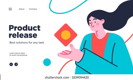 Landing page template of developing computer software, coding and programming . Modern flat design concept of web page design for website. Vector illustration