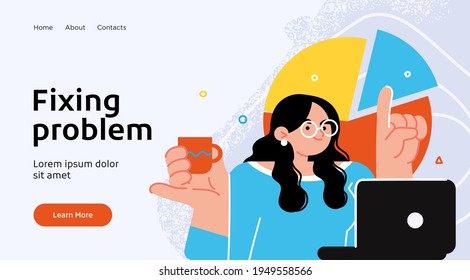 Landing page template of developing computer software, coding and programming . Modern flat design concept of web page design for website. Vector illustration