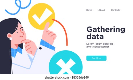 Landing page template of Digital Solutions Business Analytics and Planning. Modern Flat style. Vector illustration.