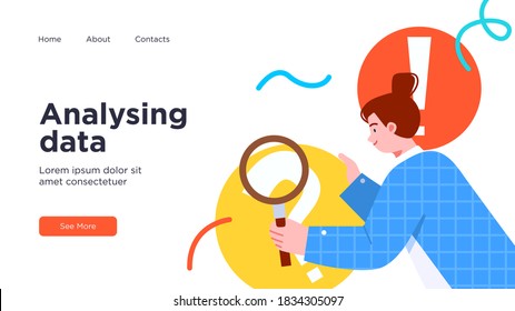 Landing page template of Digital Solutions Business Analytics and Planning. Modern Flat style. Vector illustration.