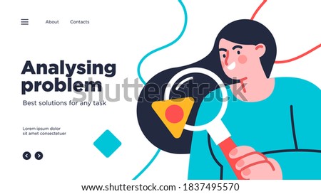 Landing page template of Digital Solutions Business Analytics and Planning. Modern Flat style. Vector illustration.