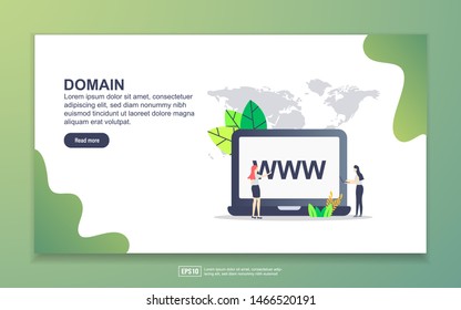 Landing page template of domain. Modern flat design concept of web page design for website and mobile website. Easy to edit and customize