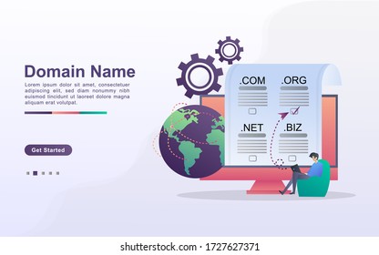 Landing page template of domain name in gradient effect style