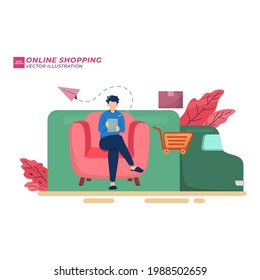 Landing page template of e-commerce and shopping modern flat design concept. Learning and people concept. Conceptual flat vector illustration for web page, website and mobile website.