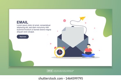 Landing page template of Email. Modern flat design concept of web page design for website and mobile website. Easy to edit and customize