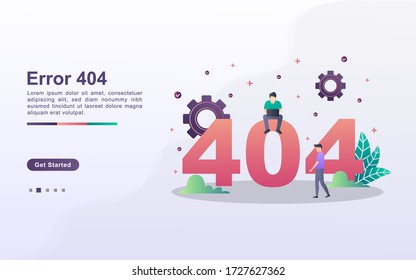 Landing page template of page error in gradient effect style