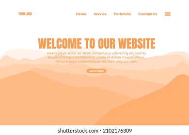 Landing page template of Explore Mountain. Mountain landscape. Modern flat design concept of web page design for website and mobile website. Easy to edit and customize. Vector illustration