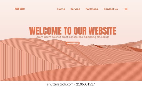 Landing page template of Explore Mountain. Mountain landscape. The modern flat design concept of web page design for website and mobile website. Easy to edit and customize.