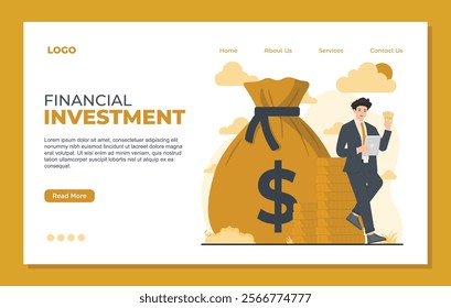 Landing page template for financial investment, designed to plan, track, and manage investments