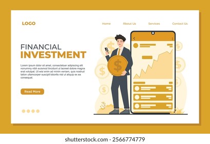 Landing page template for financial investment, designed to plan, track, and manage investments