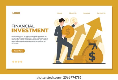 Landing page template for financial investment, designed to plan, track, and manage investments