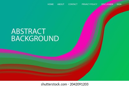 Landing Page Template Fluid Abstract Design Background Vector