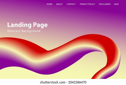Landing Page Template Fluid Abstract Design Background EPS10 Vector