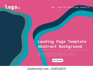 landing page template fluid striped gradient blue and pink science beauty theme background for website UI , Annual reports, flyer, poster, cover friendly use vectorEPS.
