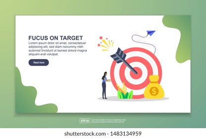 Landing page template of focus on target. Modern flat design concept of web page design for website and mobile website. Easy to edit and customize.