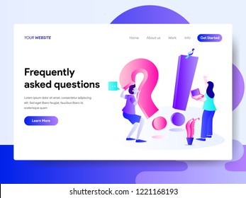 Landing page template of Frequently Asked Question Concept. Modern flat design concept of web page design for website and mobile website.Vector illustration