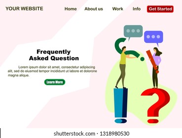 Landing page template of Frequently Asked Question Concept. Modern flat design concept of web page design for website and mobile website.illustration