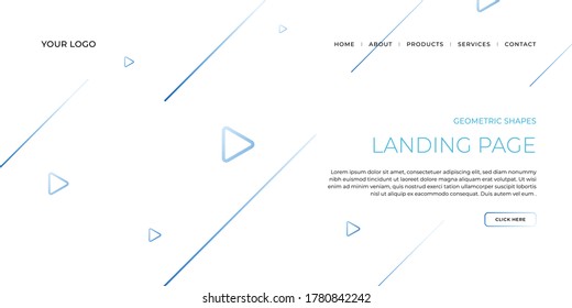 Landing page template with geometric patterns for business website design,Business website template.