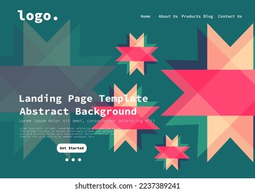 landing page template with geometry gift ribbon holiday season modern technology template background for business website UI wallpaper, Annual reports, flyer, poster, cover. EPS