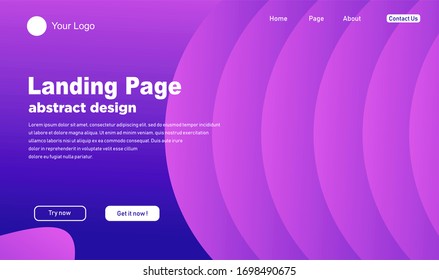 Gradation der Landing Page Template, einzeln auf violett. Vektorillustration