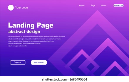 Landing page template gradation isolated on purple. vector illustration