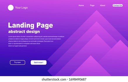 Landing page template gradation isolated on purple. vector illustration