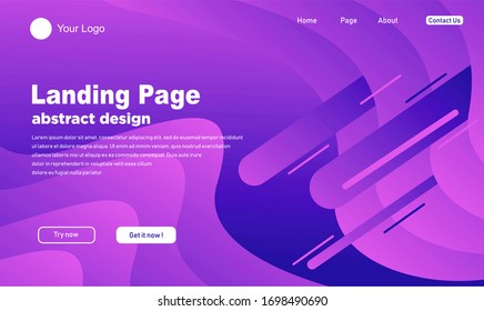 Landing page template gradation isolated on purple. vector illustration