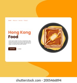 Landing page template of Hong Kong Food. Modern flat design concept of web page design for website and mobile website. Easy to edit and customize. Vector illustration