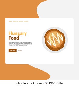 Landing page template of Hungary Food. Modern flat design concept of web page design for website and mobile website. Easy to edit and customize. Vector illustration