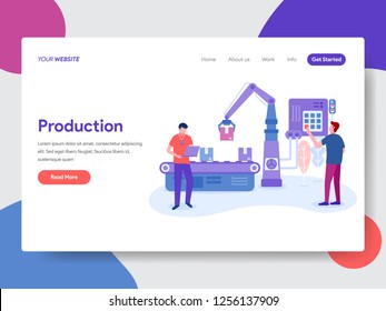 Landing page template of Increase Productivity Concept. Modern flat design concept of web page design for website and mobile website.Vector illustration