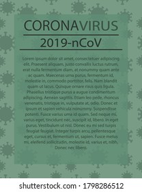 Landing page template. Information about the coronavirus. Page with information. Poster and banner template. Landing page. Vector illustration. Flat image.