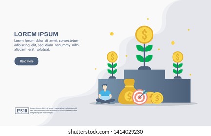 Landing page template of Invest in best idea. Modern flat design concept of web page design for website and mobile website. Easy to edit and customize. Vector illustration