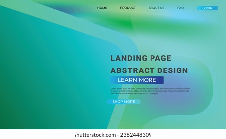 Landing page template with liquid fluid shapes and geometric patterns for business website design. Eps10 vector illustration
