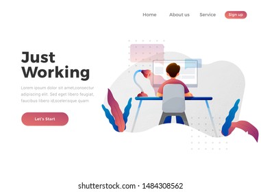 Landing page template of Manage your dashboard. Modern flat design concept of web page design for website and mobile website. Easy to edit and customize. Vector illustration